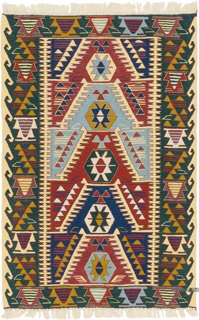 New Handwoven Turkish Kilim Rug - 3' 9" x 5' 9" (45" x 69")