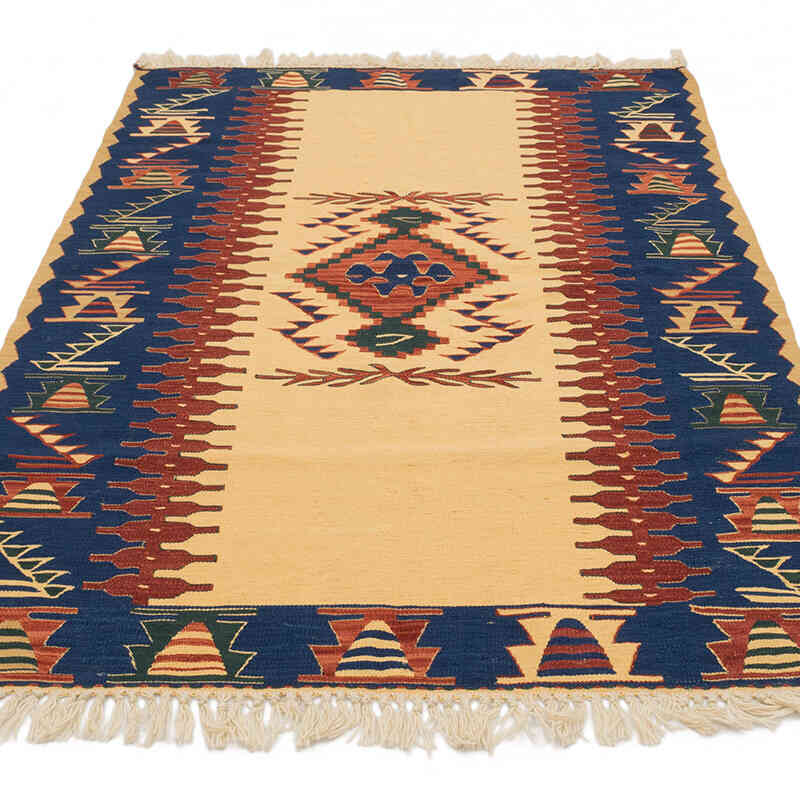 New Handwoven Turkish Kilim Rug - 3' 8" x 5' 7" (44" x 67") - K0077631
