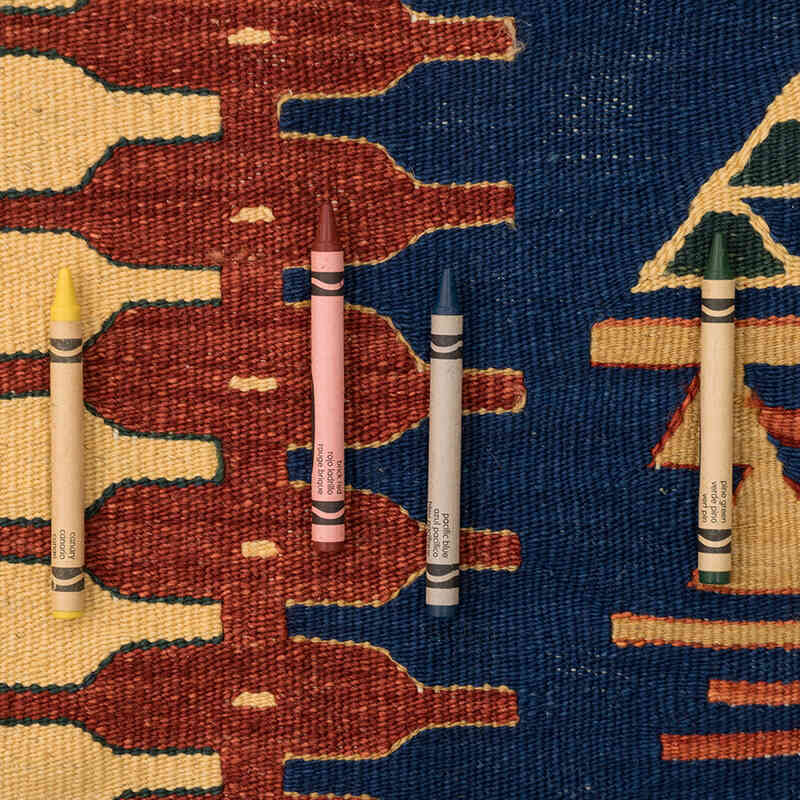 New Handwoven Turkish Kilim Rug - 3' 8" x 5' 7" (44" x 67") - K0077631