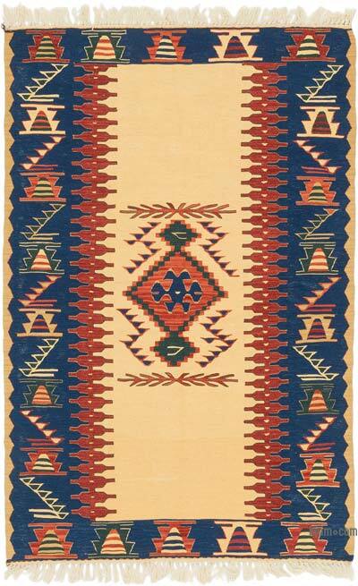New Handwoven Turkish Kilim Rug - 3' 8" x 5' 7" (44" x 67")