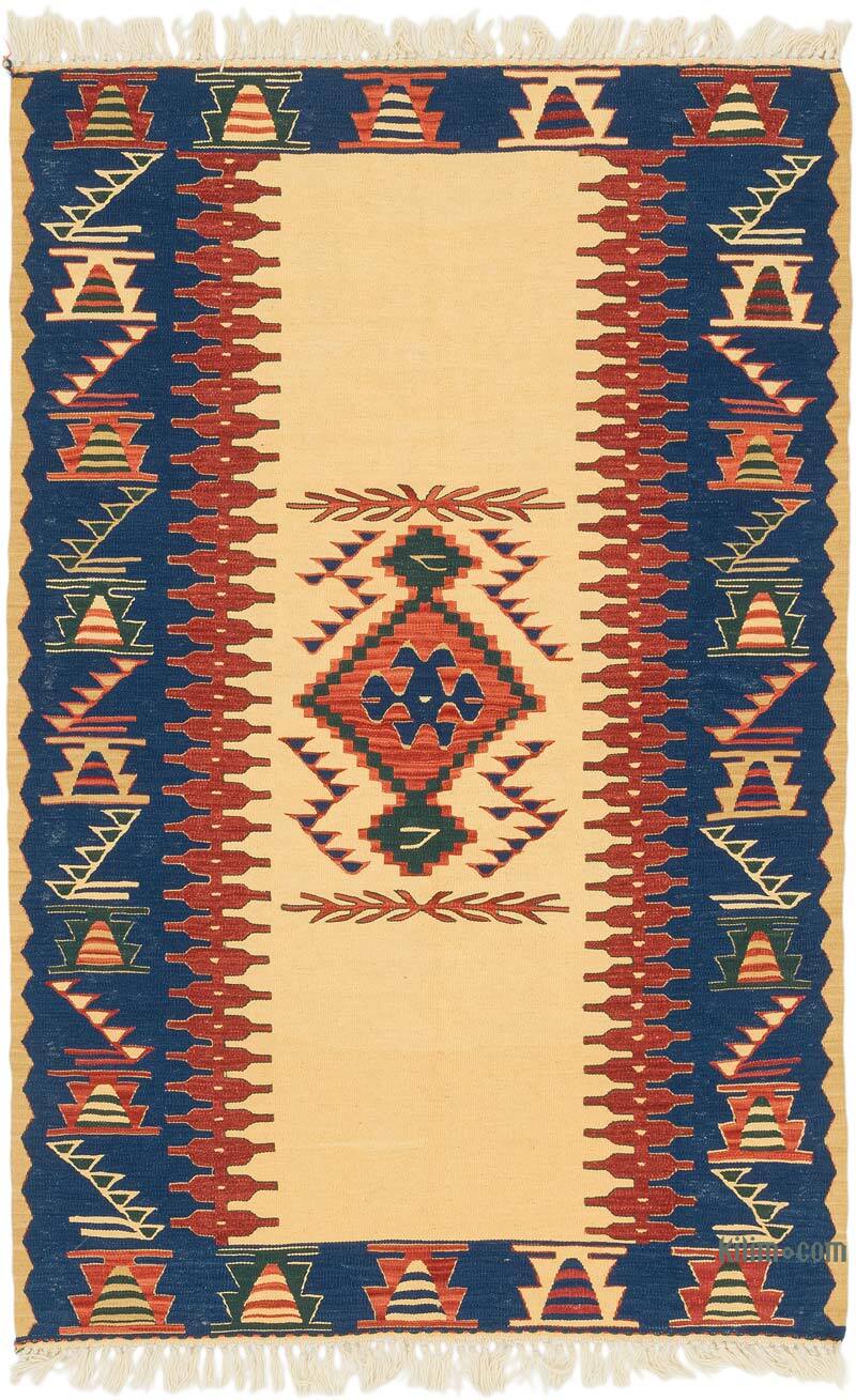 New Handwoven Turkish Kilim Rug - 3' 8" x 5' 7" (44" x 67") - K0077631