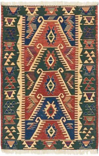 New Handwoven Turkish Kilim Rug - 3' 10" x 5' 7" (46" x 67")