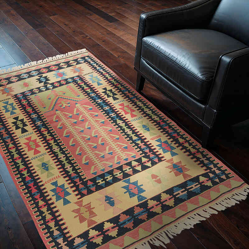New Handwoven Turkish Kilim Rug - 3' 10" x 5' 9" (46" x 69") - K0077633