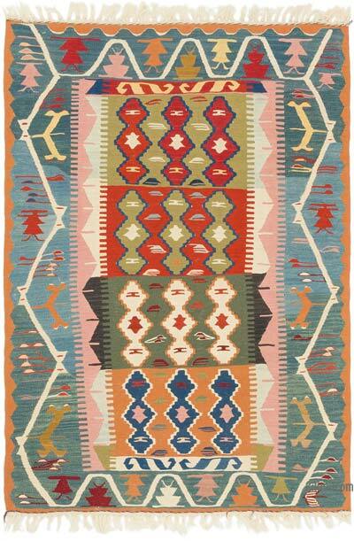 New Handwoven Turkish Kilim Rug - 3' 8" x 5' 1" (44" x 61")