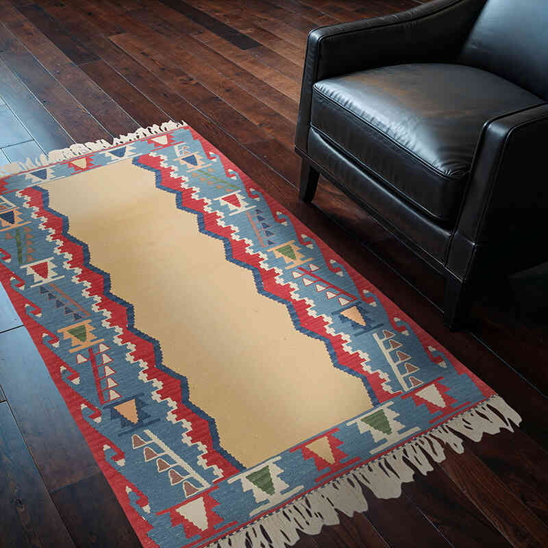 New Handwoven Turkish Kilim Rug - 3' 10" x 5' 8" (46" x 68") - K0077635