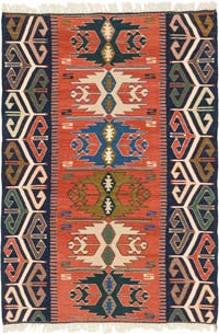 New Handwoven Turkish Kilim Rug - 3' 10" x 5' 7" (46" x 67")