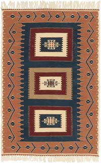 New Handwoven Turkish Kilim Rug - 3' 8" x 5' 5" (44" x 65")