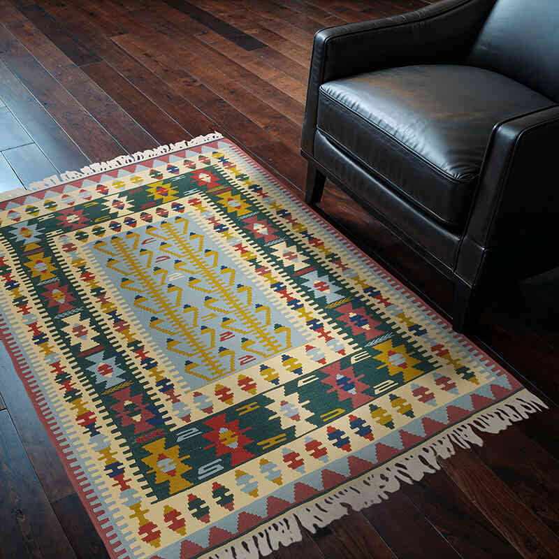 New Handwoven Turkish Kilim Rug - 3' 9" x 5' 3" (45" x 63") - K0077640
