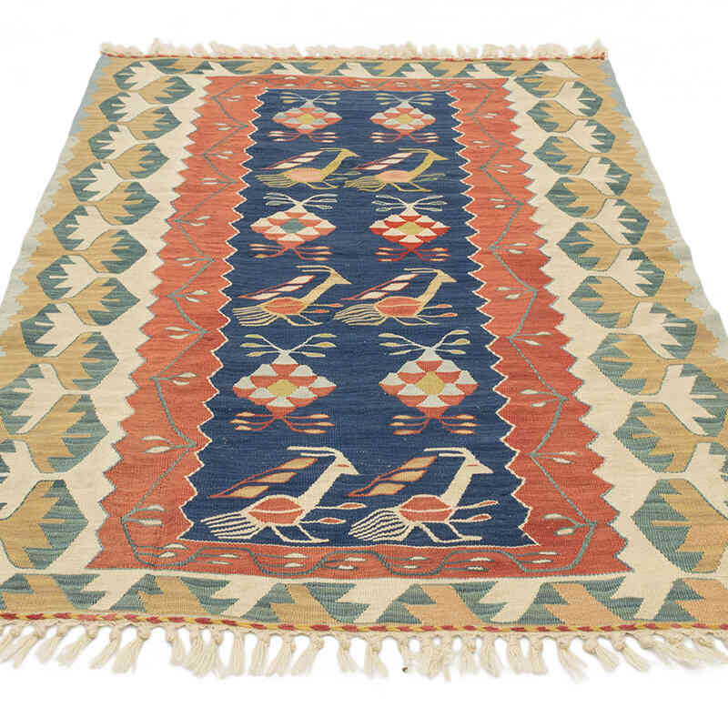New Handwoven Turkish Kilim Rug - 3' 6" x 5' 4" (42" x 64") - K0077643