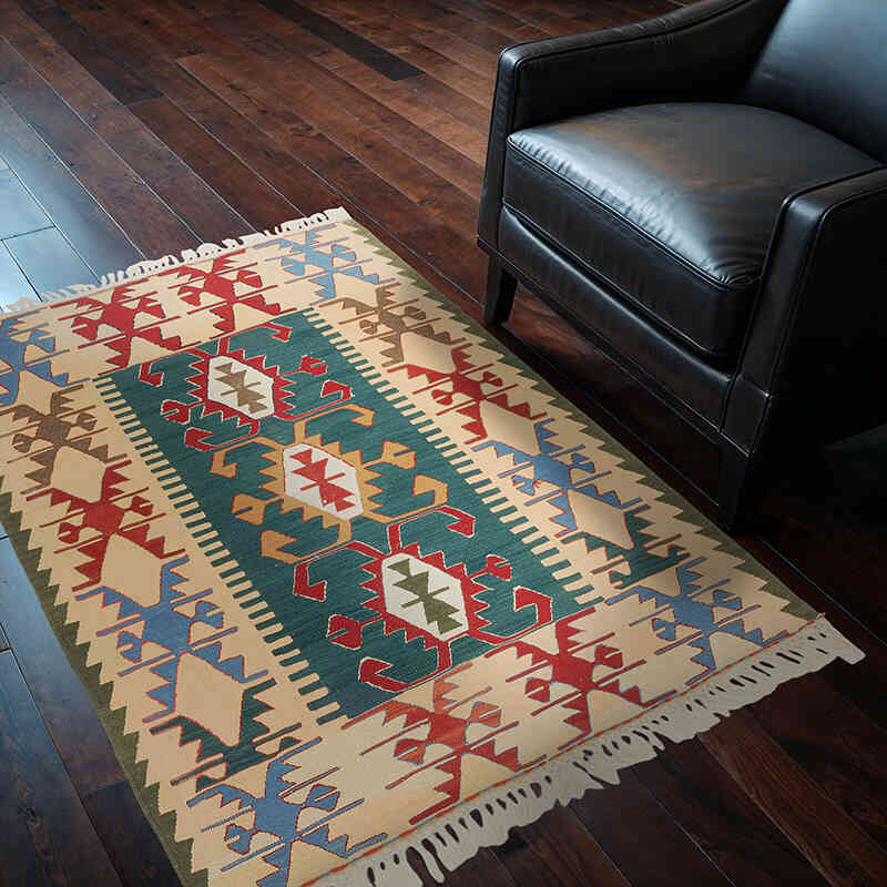 Nueva Alfombra Turca Kilim - 108 cm x 153 cm - K0077645