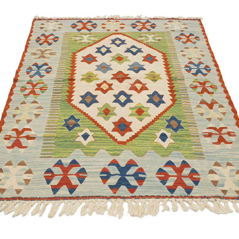 New Handwoven Turkish Kilim Rug - 3' 7" x 5' 3" (43" x 63") - K0077647
