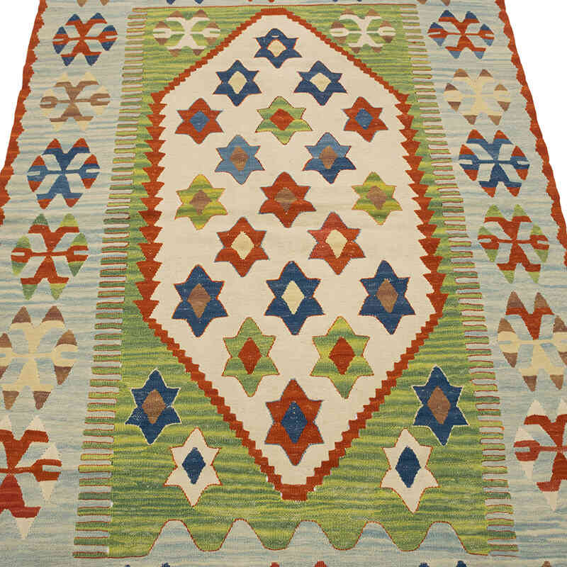 New Handwoven Turkish Kilim Rug - 3' 7" x 5' 3" (43" x 63") - K0077647