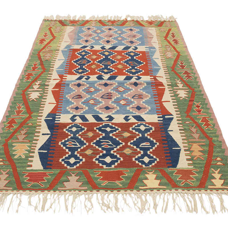 New Handwoven Turkish Kilim Rug - 3' 8" x 5' 4" (44" x 64") - K0077648