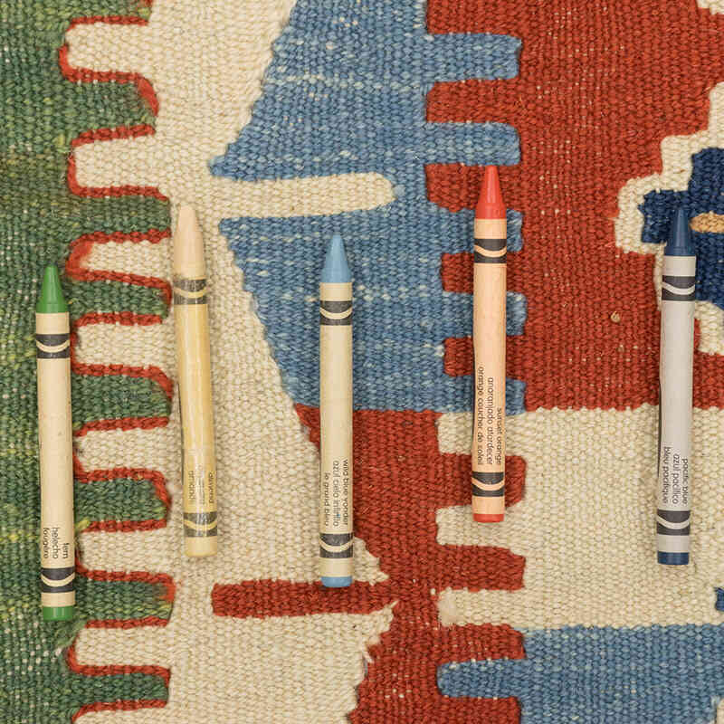 New Handwoven Turkish Kilim Rug - 3' 8" x 5' 4" (44" x 64") - K0077648