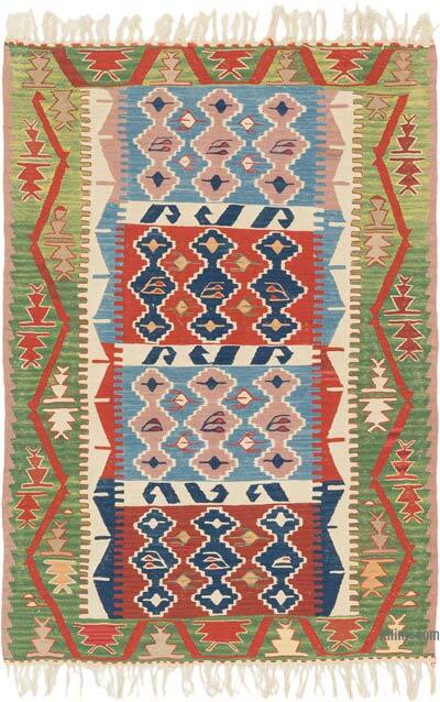 New Handwoven Turkish Kilim Rug - 3' 8" x 5' 4" (44" x 64")