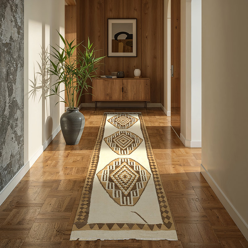 Corredor Vintage Herki Kilim - 95 cm x 295 cm - K0077649