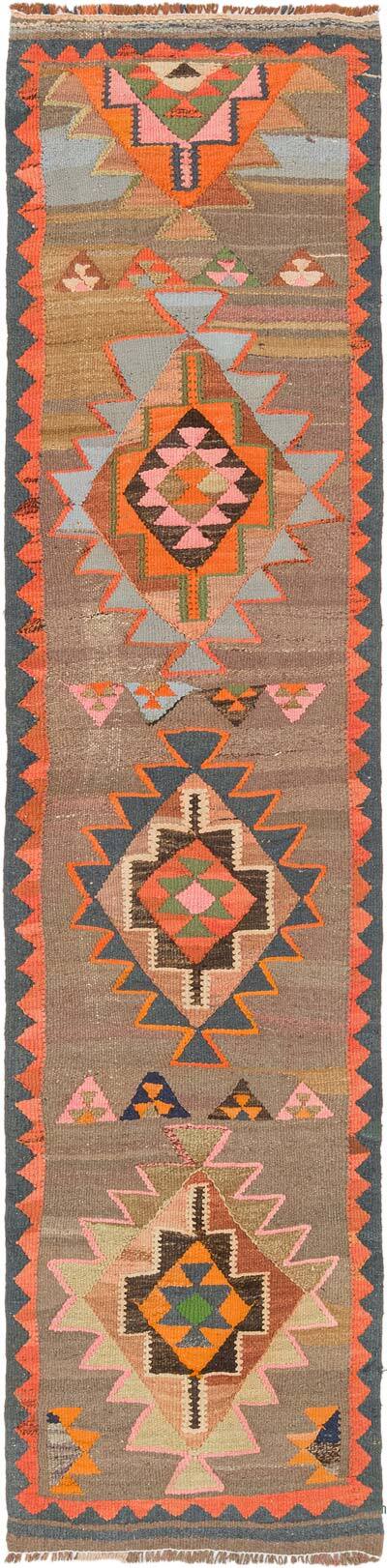 Vintage Herki Kilim Yolluk - 82 cm x 339 cm