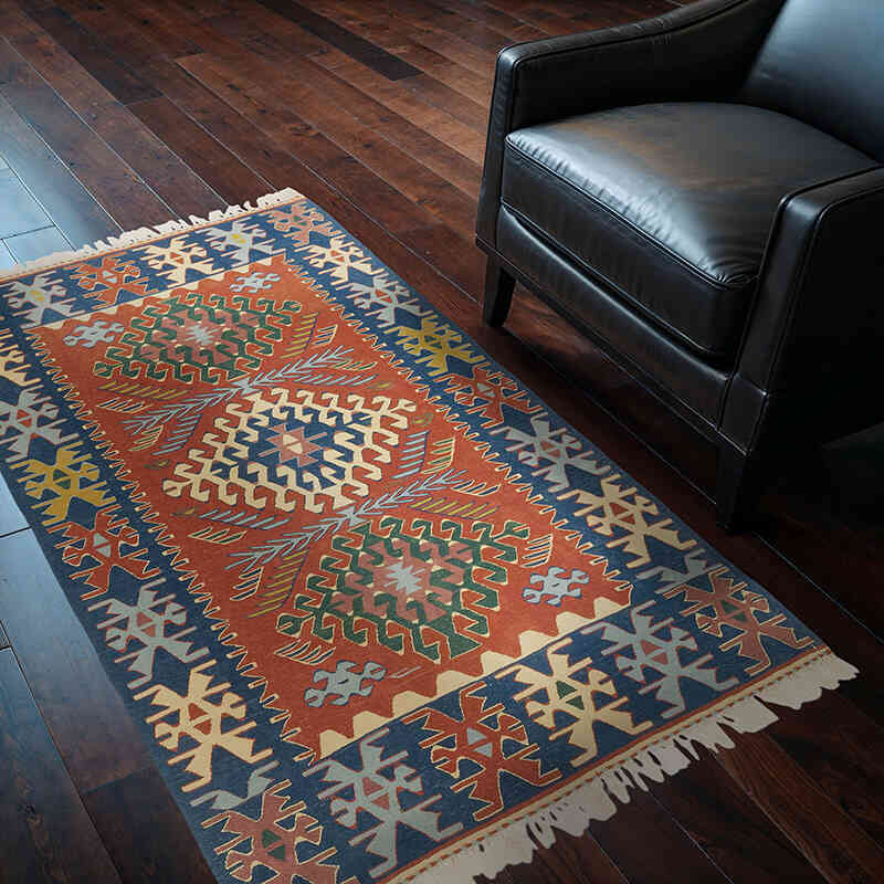Nueva Alfombra Turca Kilim - 113 cm x 165 cm - K0077657
