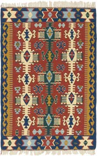 New Handwoven Turkish Kilim Rug - 3' 9" x 5' 8" (45" x 68")
