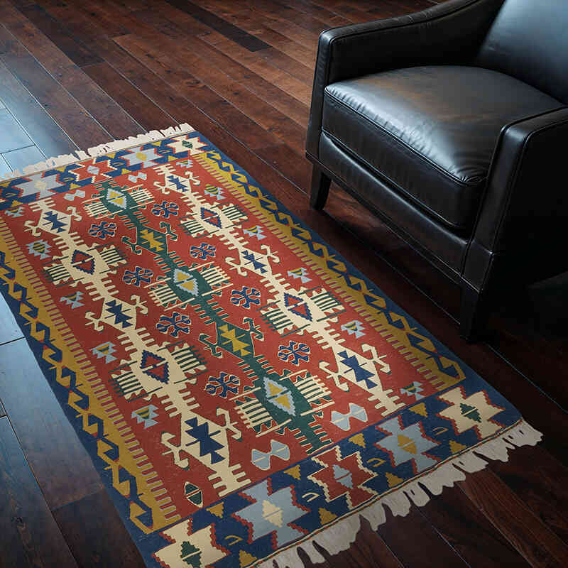 Nueva Alfombra Turca Kilim - 114 cm x 172 cm - K0077659