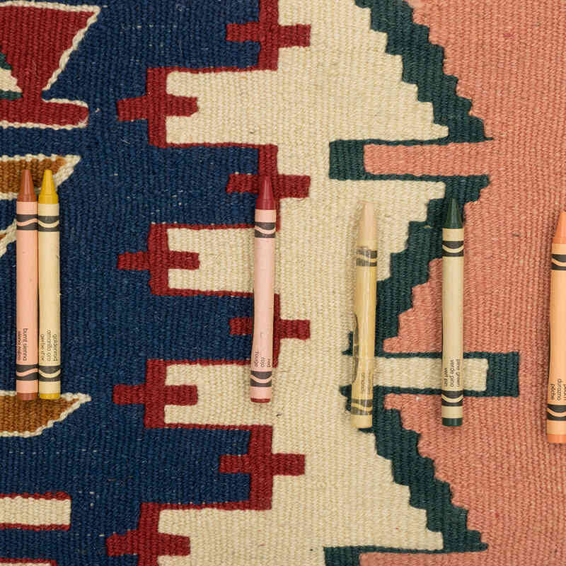 New Handwoven Turkish Kilim Rug - 3' 8" x 5' 5" (44" x 65") - K0077660