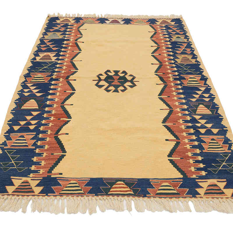New Handwoven Turkish Kilim Rug - 3' 8" x 5' 7" (44" x 67") - K0077661