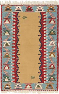 New Handwoven Turkish Kilim Rug - 3' 7" x 5' 5" (43" x 65")