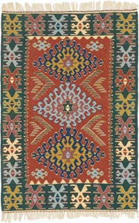 New Handwoven Turkish Kilim Rug - 3' 9" x 5' 7" (45" x 67")