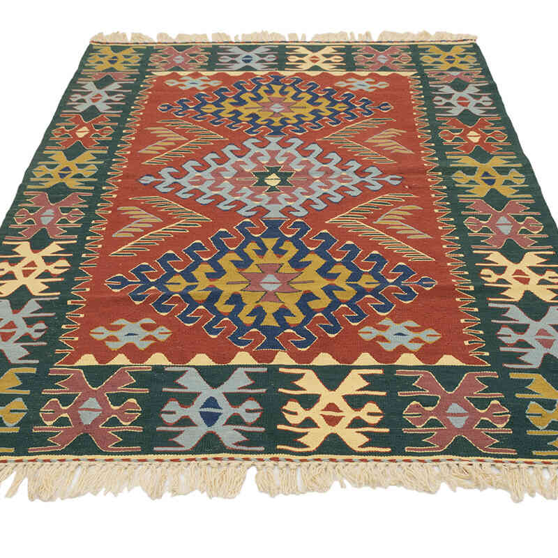 New Handwoven Turkish Kilim Rug - 3' 9" x 5' 7" (45" x 67") - K0077666