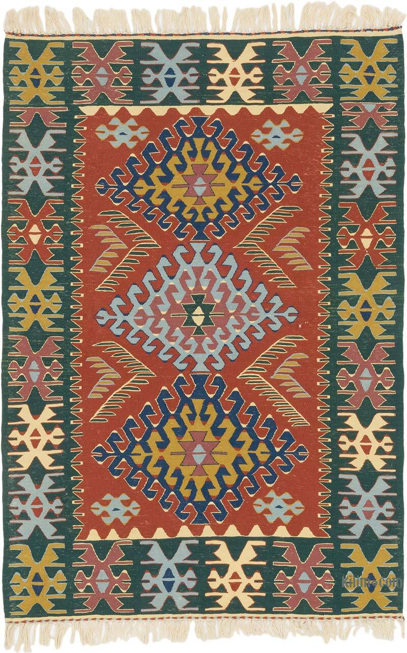 New Handwoven Turkish Kilim Rug - 3' 9" x 5' 7" (45" x 67") - K0077666