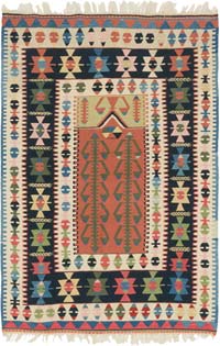 New Handwoven Turkish Kilim Rug - 4' 1" x 6' 1" (49" x 73")
