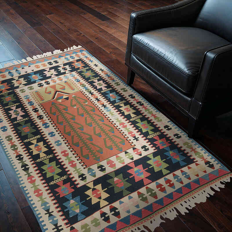 Nueva Alfombra Turca Kilim - 124 cm x 185 cm - K0077668
