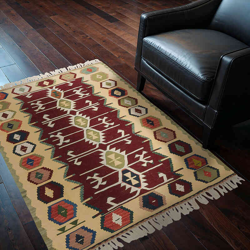 Nueva Alfombra Turca Kilim - 112 cm x 154 cm - K0077669