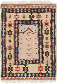 New Handwoven Turkish Kilim Rug - 3' 11" x 5' 4" (47" x 64")