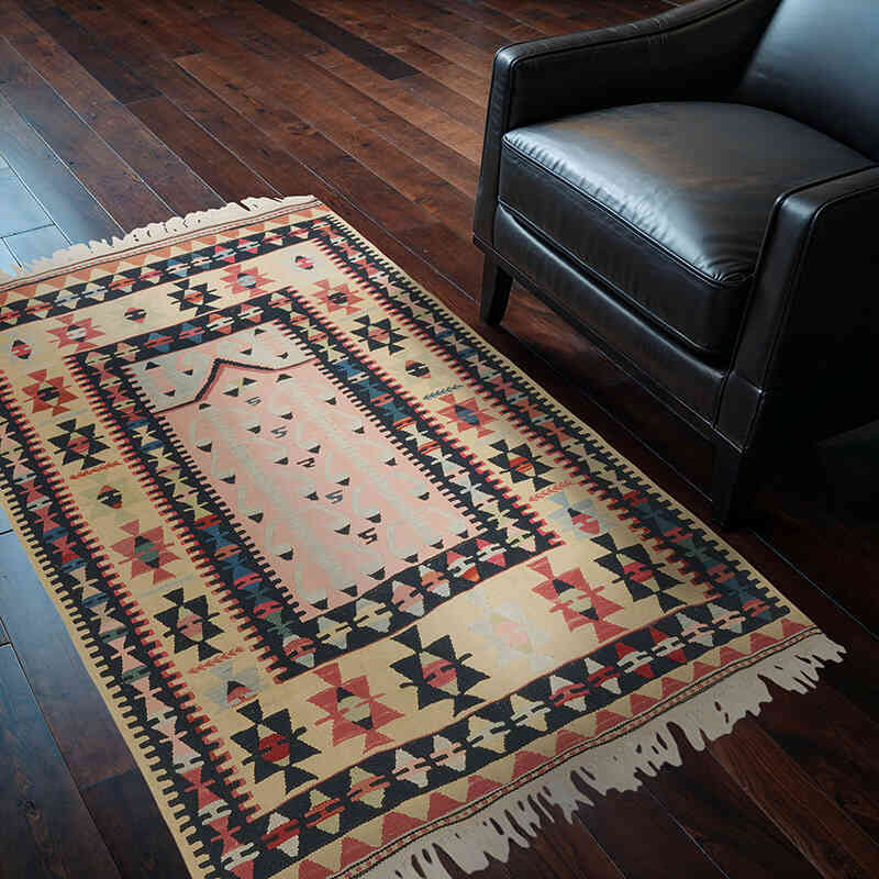 New Handwoven Turkish Kilim Rug - 3' 11" x 5' 4" (47" x 64") - K0077670