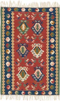 New Handwoven Turkish Kilim Rug - 3' 8" x 5' 7" (44" x 67")