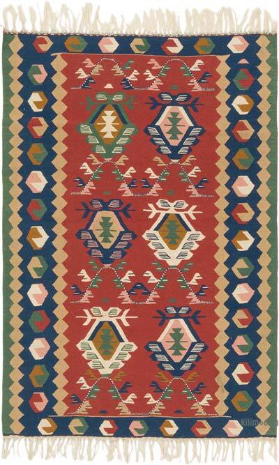 New Handwoven Turkish Kilim Rug - 3' 8" x 5' 7" (44" x 67")