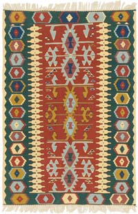 New Handwoven Turkish Kilim Rug - 3' 9" x 5' 7" (45" x 67")