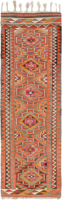 Vintage Herki Kilim Yolluk - 90 cm x 276 cm