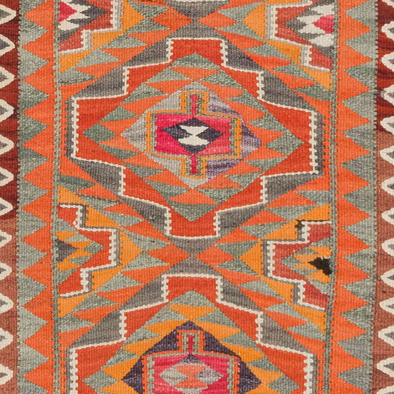 Vintage Herki Kilim Runner - 2' 11" x 9' 1" (35" x 109") - K0077677