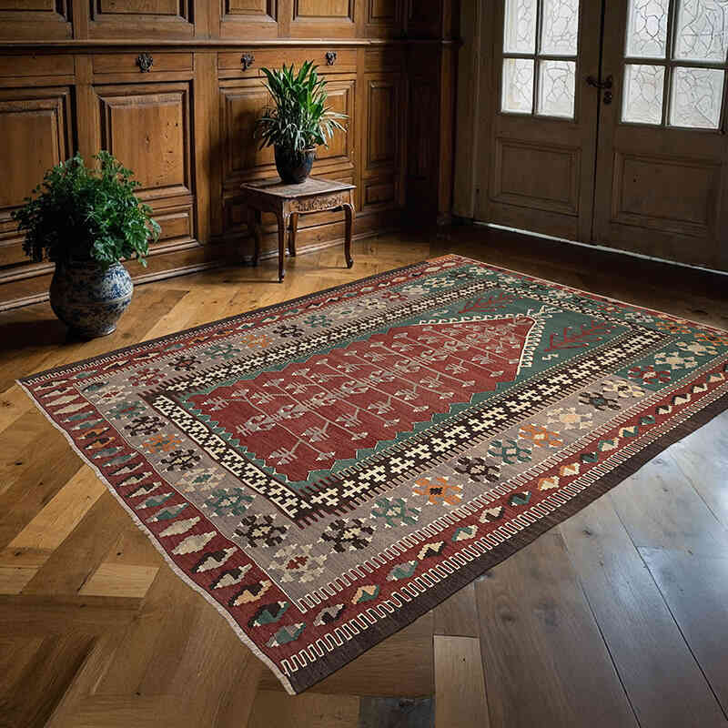 Vintage Konya Obruk Kilimi - 170 cm x 220 cm - K0077703