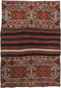 Vintage Bayburt Kilim Rug - 4'  x 5' 2" (48" x 62")