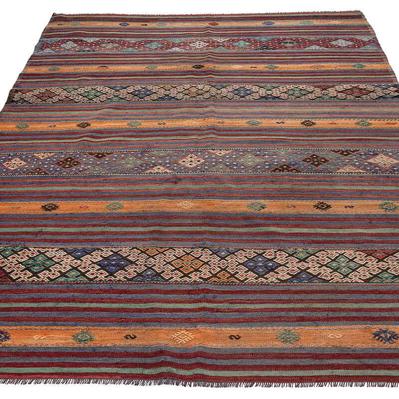 Vintage Denizli Kilim Rug - 5' 10" x 8' 4" (70" x 100") - K0077718