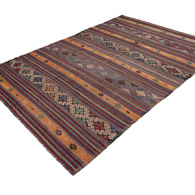 Vintage Denizli Kilim Rug - 5' 10" x 8' 4" (70" x 100") - K0077718