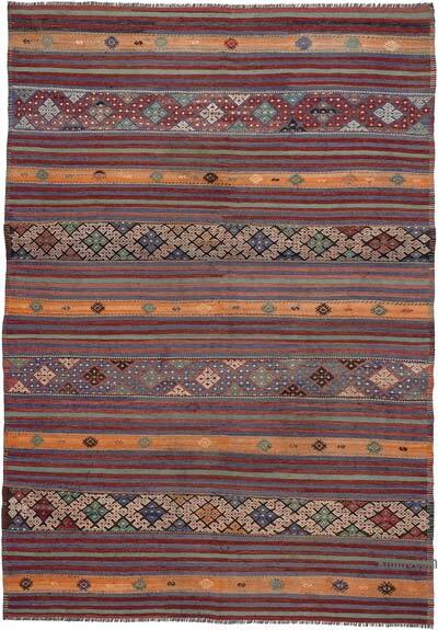Vintage Denizli Kilim Rug - 5' 10" x 8' 4" (70" x 100")