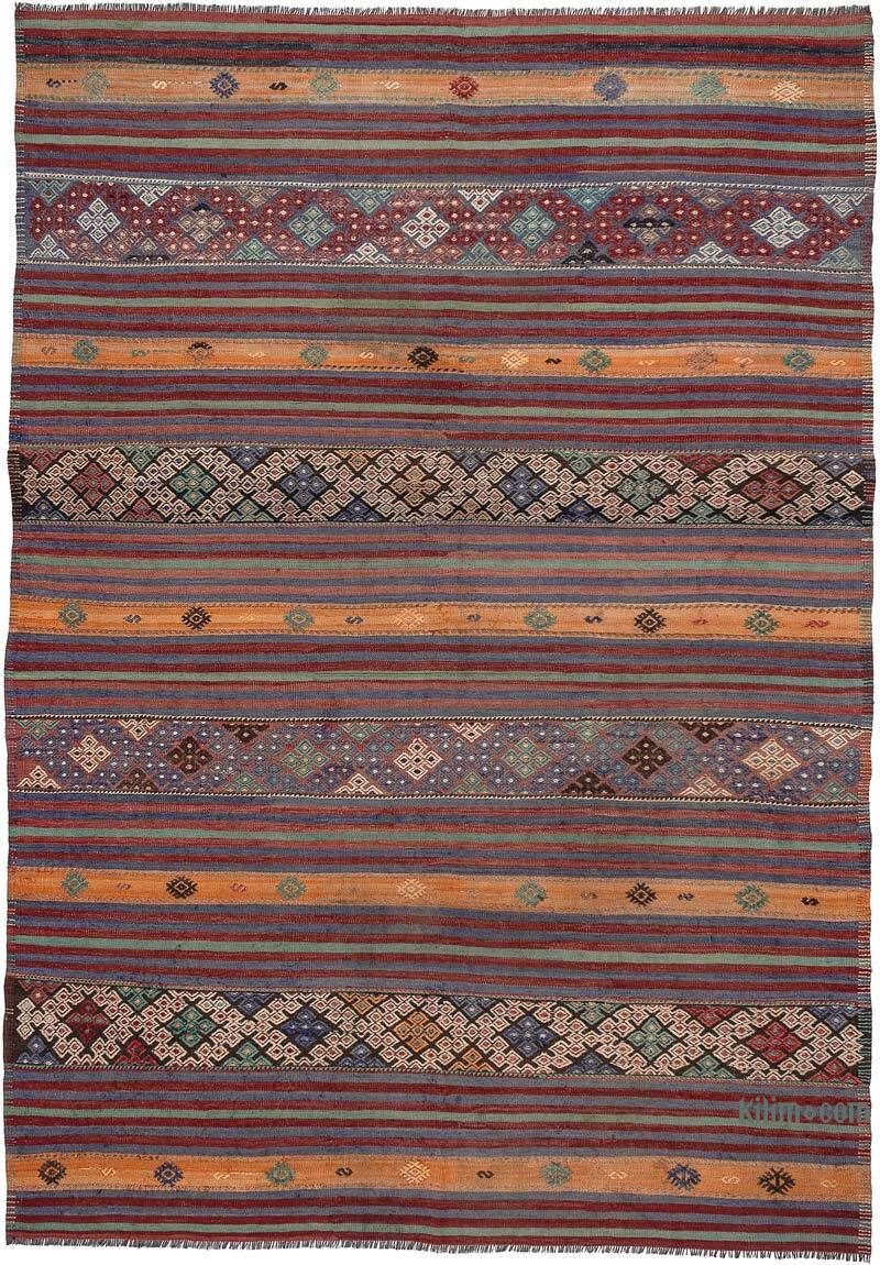 Vintage Denizli Kilim Rug - 5' 10" x 8' 4" (70" x 100") - K0077718