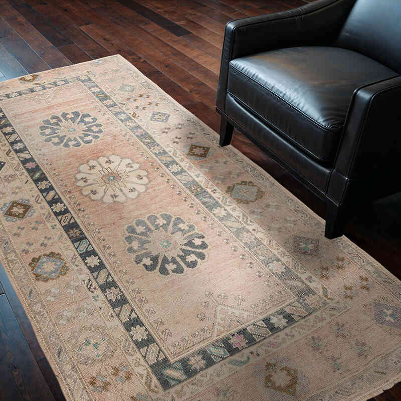 Alfombra Vintage Turca Anudada a Mano - 116 cm x 207 cm - K0077719