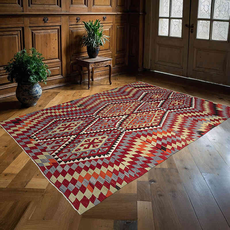 Vintage Esme Kilim Rug - 5' 8" x 7' 10" (68" x 94") - K0077729