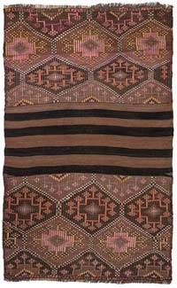 Vintage Bayburt Kilim Rug - 3' 5" x 5' 5" (41" x 65")