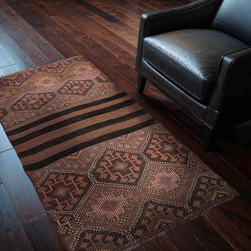 Vintage Bayburt Kilim Rug - 3' 5" x 5' 5" (41" x 65") - K0077731
